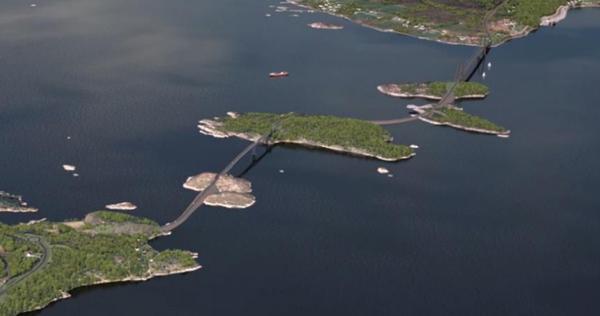 Kjerringsundsambandet på ny fylkesvei mellom Gossen og Otrøya skal etter planen bygges i 2026. Illustrasjon: Rambøll
