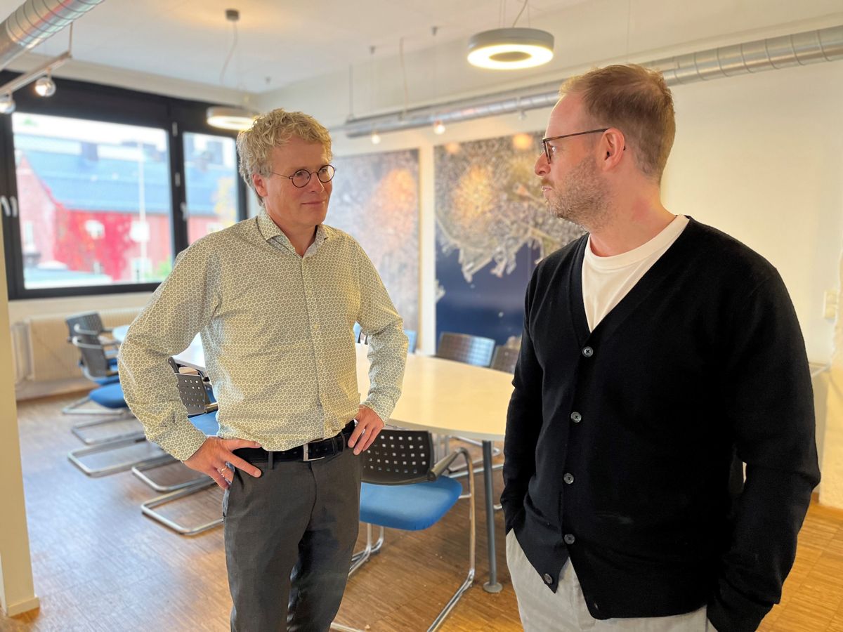 Administrerende direktør i Arkitektbedriftene, Steinar Skjerdingstad og daglig leder i ASAS arkitektur AS, Ola Spangen. Arkivfoto: Frode Aga