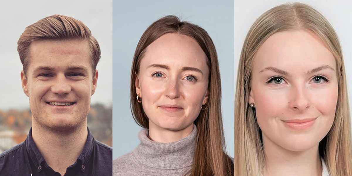 Tellef Kydland, Norconsult, Ranvei Dahl Isaksen, COWI og Mari Lauglo, Norconsult er finalister i Årets unge rådgiver.