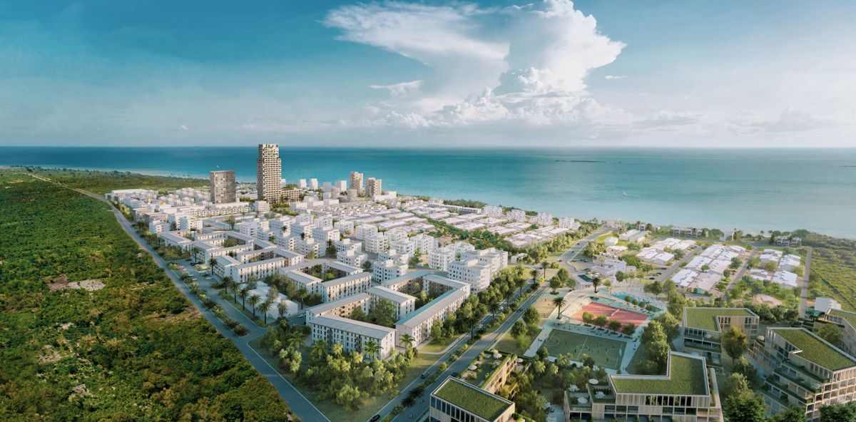 Selskapet CPS har store ambisjoner for Burj Zanzibar, som skal bli Afrikas første bærekraftige høyblokk og verdens høyeste trebygg. Illustrasjon: CPS