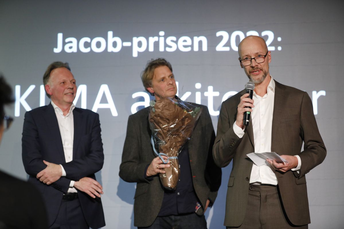 De tre arkitektene Inge Hareide, Kristoffer Mo Bøksle og Martin Dietrichson etablerte KIMA arkitektur i 2008. Foto: Sverre Chr. Jarild
