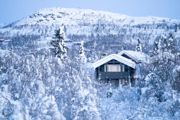 Hyttesalget er betydelig lavere i år enn i fjor. Særlig gjelder dette hytter på fjellet. Her en hytte på Beitostølen. Foto: Terje Pedersen / NTB