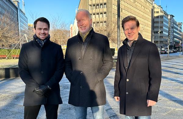 Prosjektsjef Lasse Svendsen, prosjektutvikler Sven Mile og prosjektsjef Øyvind Ramsø er nye hos boligutvikleren Neptune.