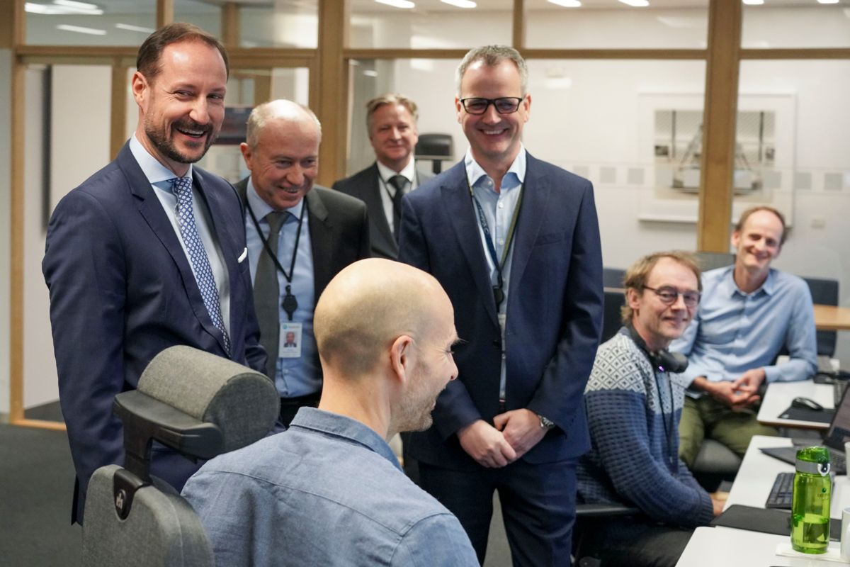 Kronprins Haakon møter ansatte hos Statkraft. Foto: Ole Berg-Rusten / NTB