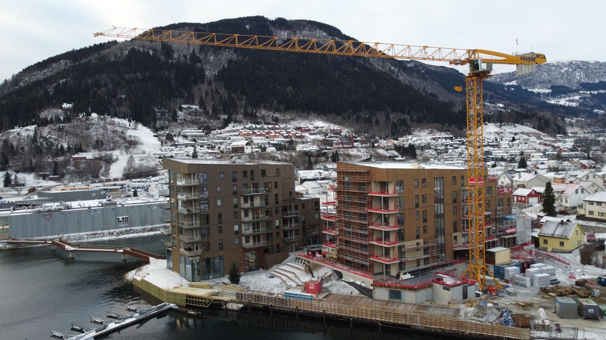 Fra utbyggingen av Lerum Brygge i Sogndal. Foto: Arve Brekkhus