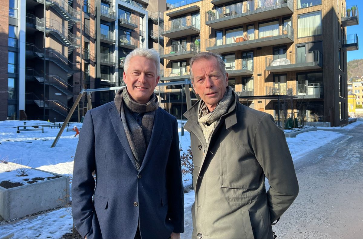Morten Gregertsen (t.v) og Trond Åsheim. Foto: Union Eiendomsutvikling