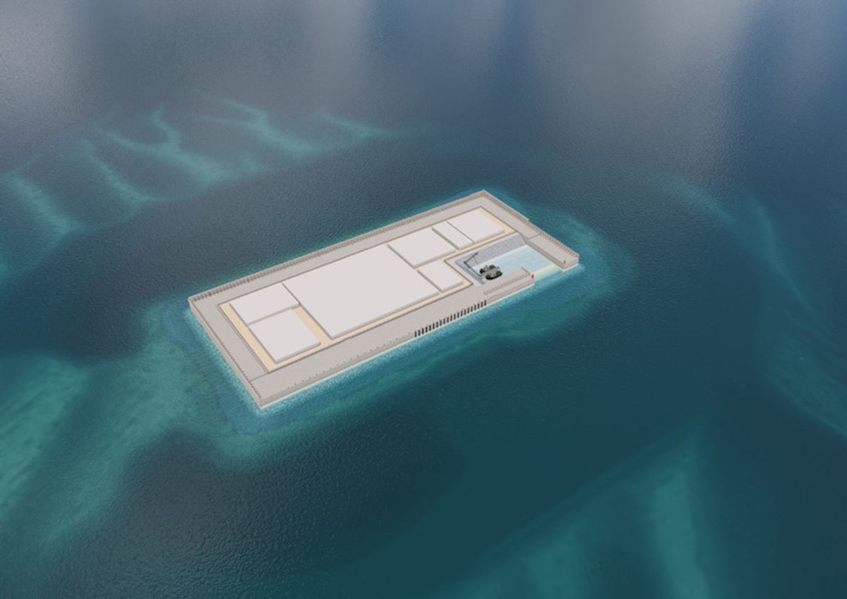 Prinsesse Elisabeth-øy skal bli verdens første kunstige kraft-øy. Illustrasjon: Elia