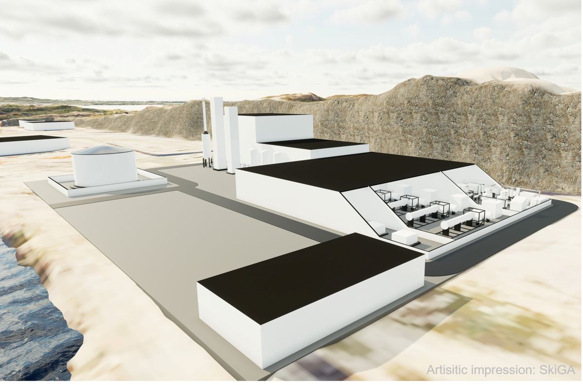 Den nye, grønne ammoniakkfabrikken bygges i Skipavika i Vestland fylke. Illustrasjon: SkiGA
