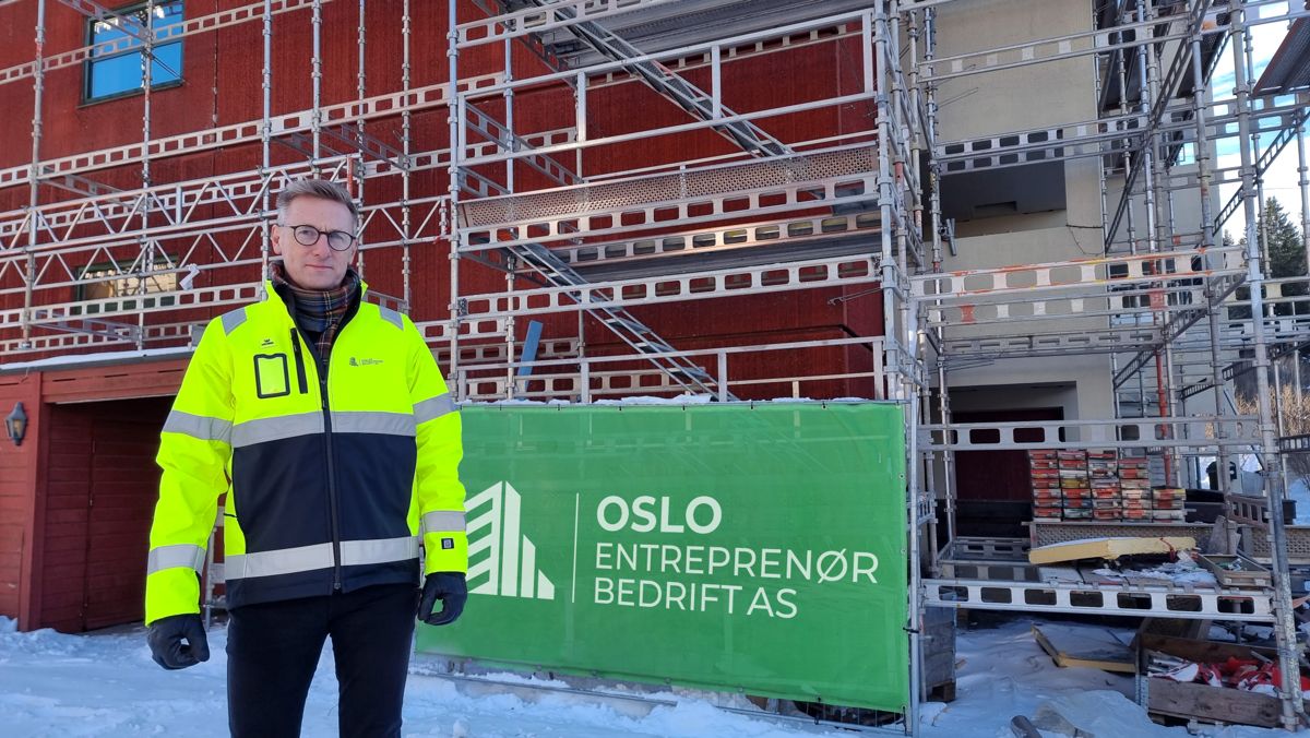 Daglig leder Thomas Jacobsen i Oslo Entreprenørbedrift forteller at nybygg har blitt langt mindre viktig for dem siden 2020. Foto: Oslo Entreprenørbedrift