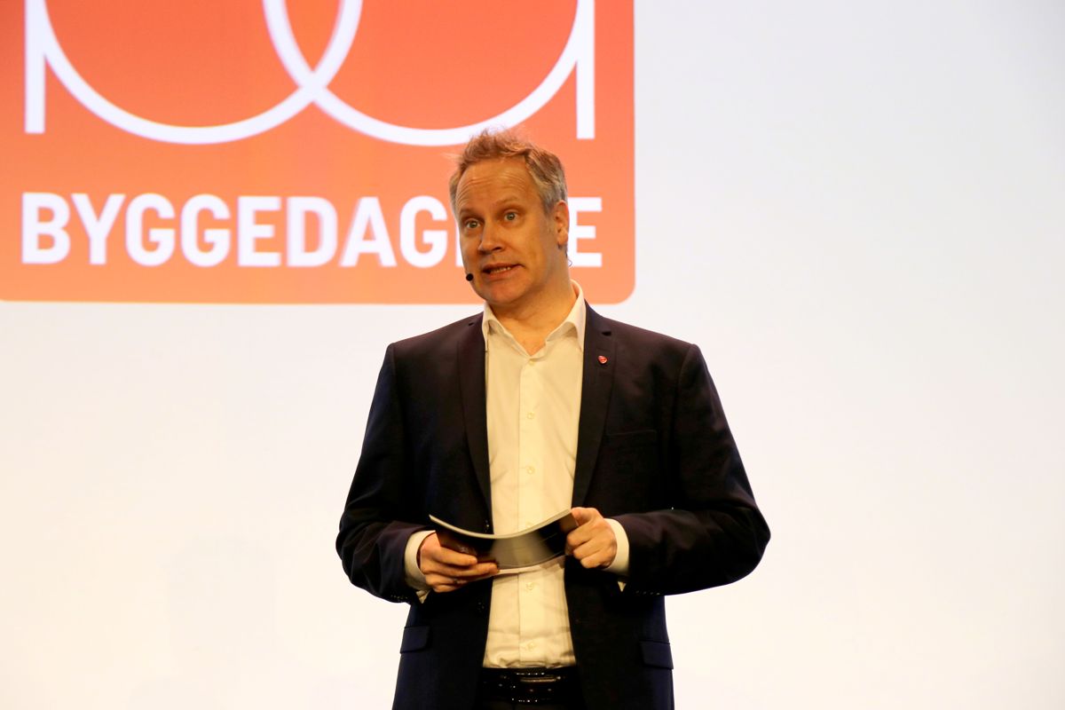 Samferdselsminister Jon-Ivar Nygård på Byggedagene 2023. Foto: Arve Brekkhus