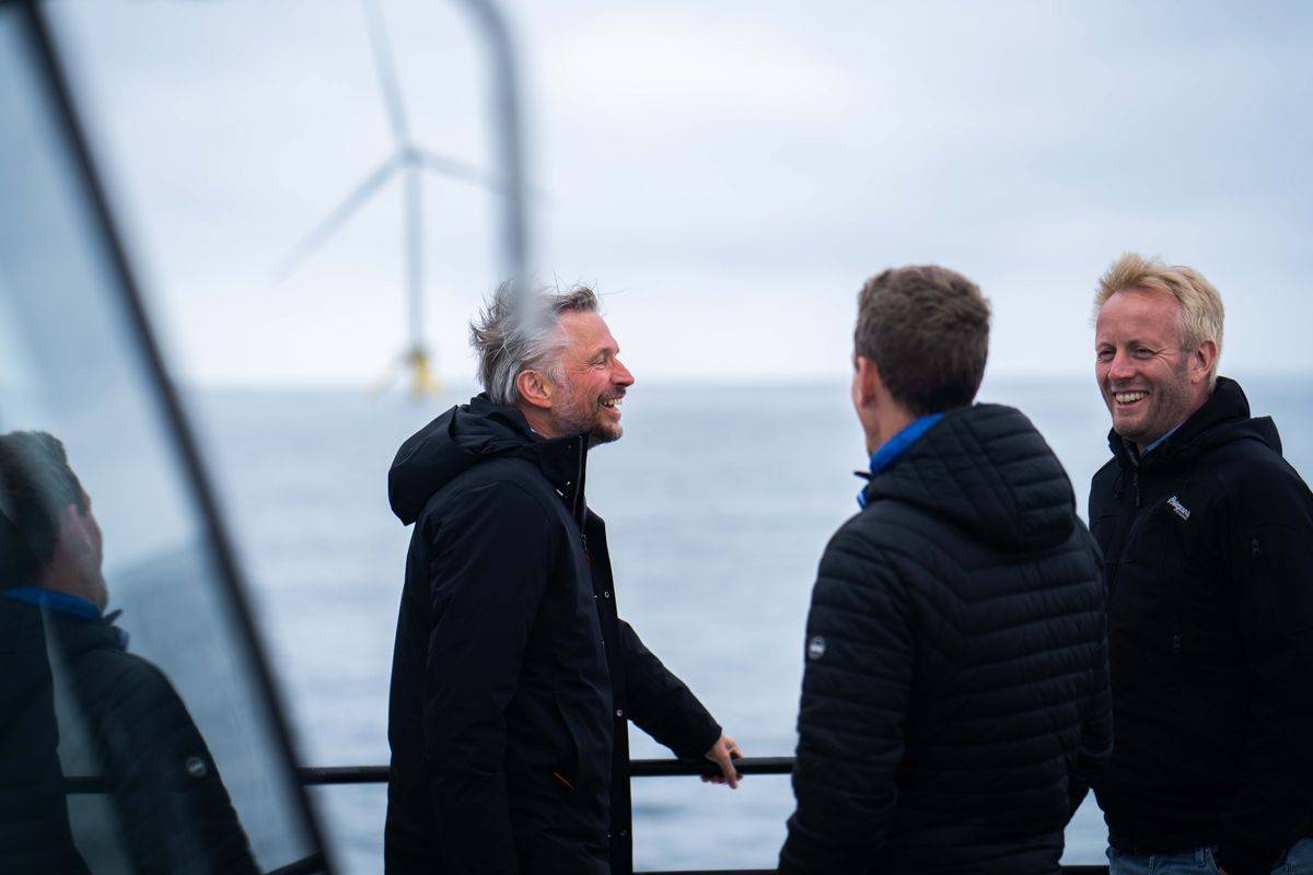 Fra fjorårets besøk til turbinene ved METCentre. Foto: Norwegian Offshore Wind