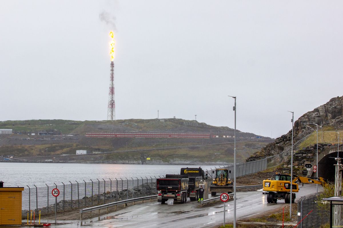 Gasslekkasje på Equinors anlegg på Melkøya i Hammerfest onsdag formiddag, er stanset. Foto: Jonathan Jæger / Hammerfestingen / NTB