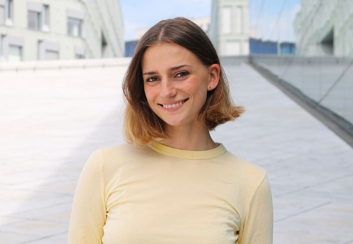 NTNU-student Rebekka Øvensen Anderaa har internship i Statsbygg denne sommeren. Foto: Statsbygg