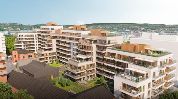 Ilustrasjon på Pilestredet 75C etter bygging. Illustrasjon: KLP Eiendom