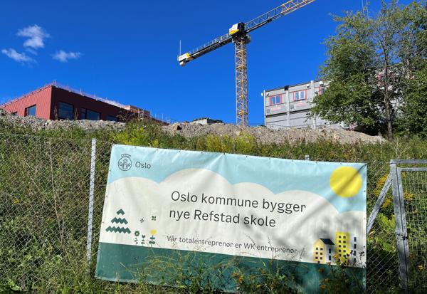 Tvisten mellom WK Entreprenør og Oslobygg ved nye Refstad skole er foreløpig fastlåst. Foto: Sindre Sverdrup Strand