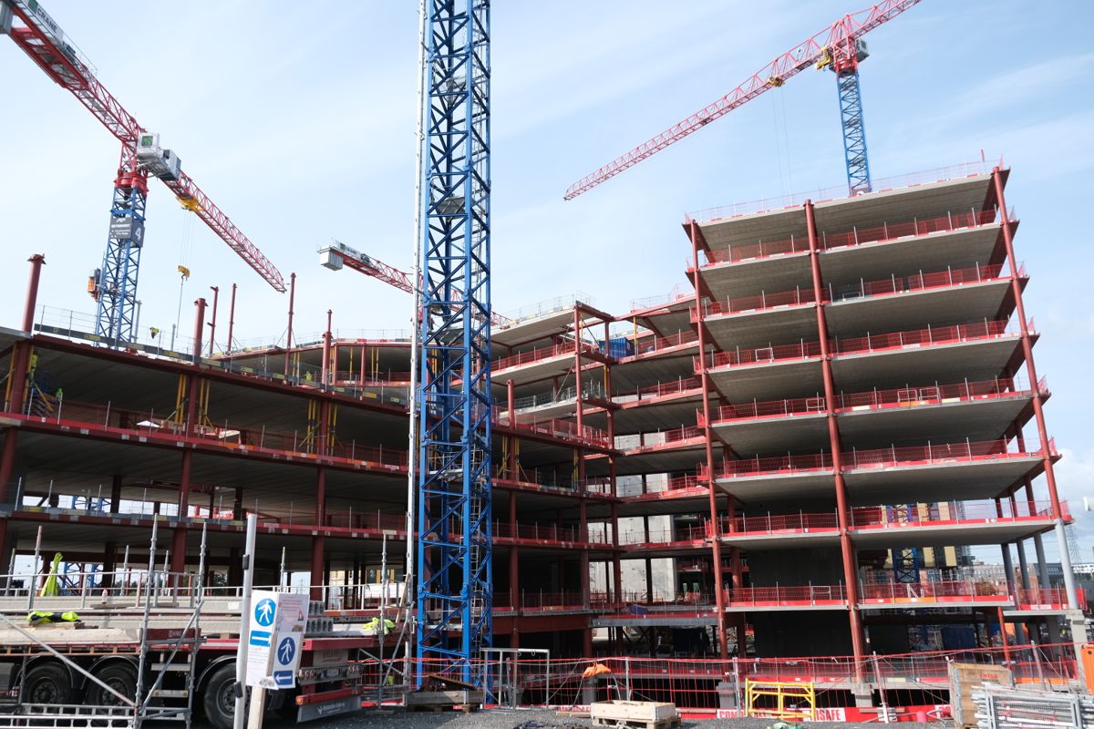 Slik så byggeplassen til Construction City ut 31. august 2023. Foto: Marius Lysø