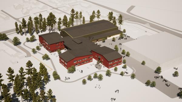 Skanska skal bygge ny barneskole i Hokksund. Foto: Skanska