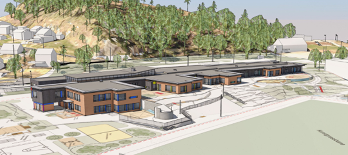 Åset skole. Illustrasjon: Eggen arkitekter