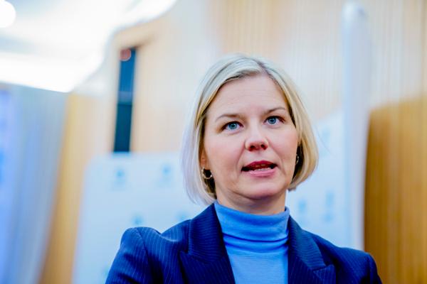 Venstre-leder Guri Melby sier at hun setter pris på skrytet fra Johan H. Andresen. Foto: Stian Lysberg Solum / NTB