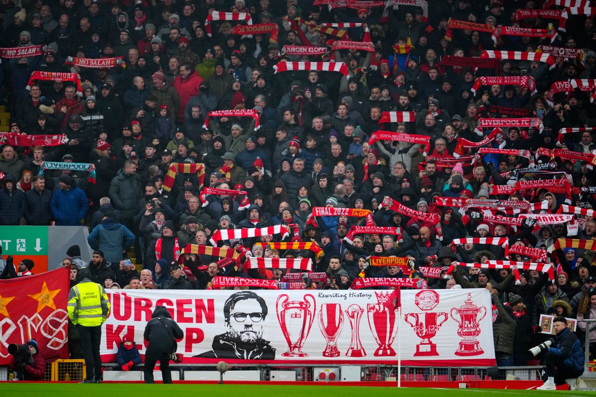 Liverpool åpner ny del på Anfield når de tar imot Manchester United til helgen. Foto: Jon Super / AP Photo / NTB.