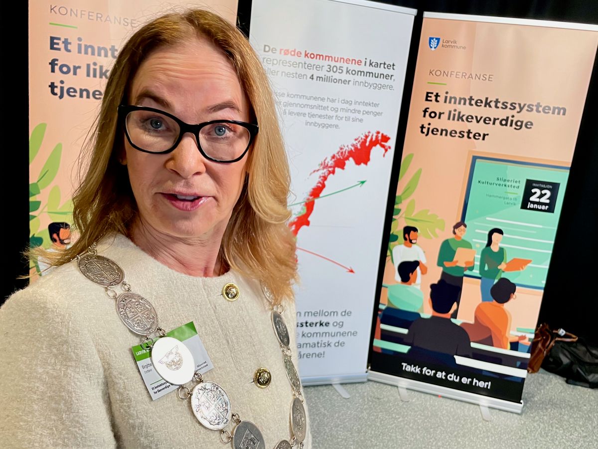Ordfører Birgitte Gulla Løken (H) i Larvik mener et urettferdig inntektssystemet representerer én av de store samfunnsutfordringene.