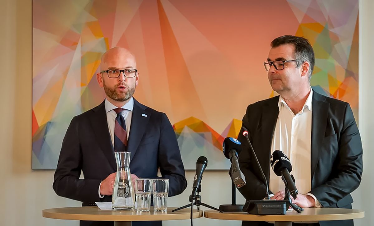 Kristian Dahlberg Hauge (t.v.) blir Trondheims første byrådsleder, mens Høyres Kent Ranum fortsetter som ordfører.