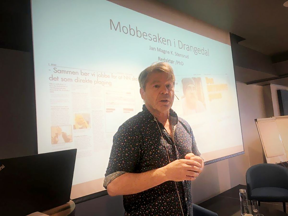 Redaktør Jan Magne Stensrud i Drangedalsposten ber Telemark Arbeiderparti om hjelp. Foto: Thomas Frigård