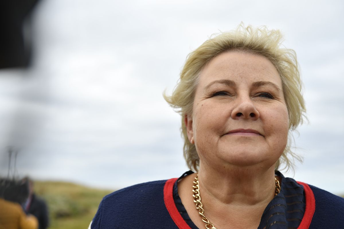 Statsminister Erna Solberg (H) i motvind. Foto: Naina Helén Jåma/TT / NTB scanpix