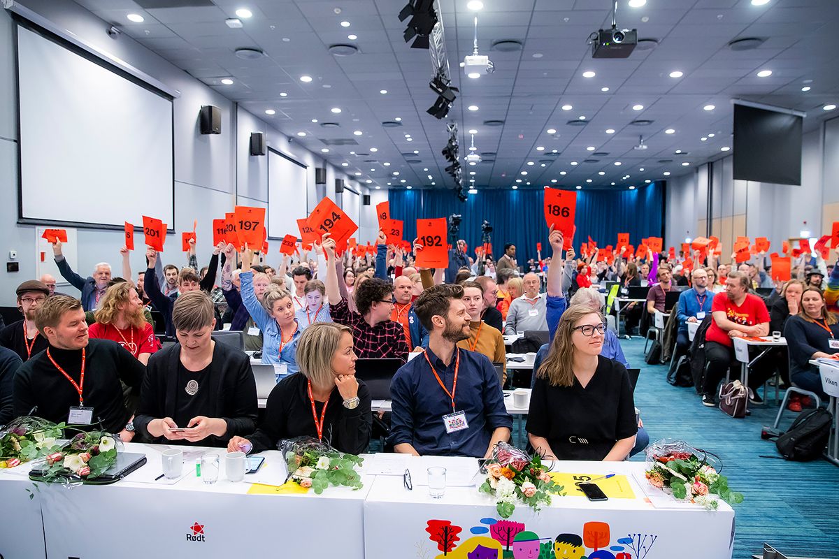 Rødt avsluttet søndag sitt største landsmøte i partiets historie. Foto: Håkon Mosvold Larsen / NTB scanpix