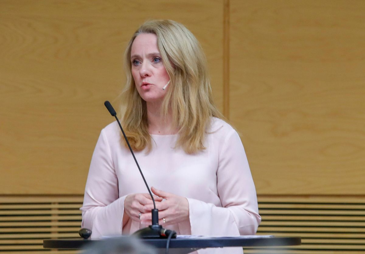 Arbeidsminister Anniken Hauglie (H) vil styrke deltidsansattes rettigheter i lovverket. Foto: Terje Bendiksby / NTB scanpix