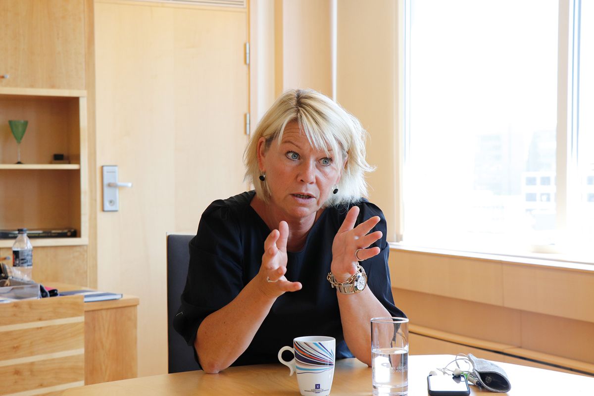 For kommunalminister Monica Mæland (H) er den nye kommuneloven vårens høydepunkt, og hun lover å kjempe for kommunenes handlingsrom. Foto: Terje Lien