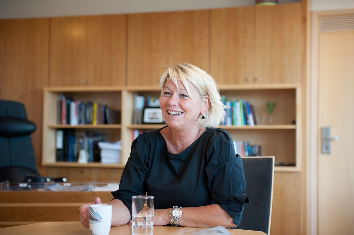 Kommunalminister Monica Mæland (H) er glad for at Høyre-styrte kommuner gjør det godt på Kommunebarometeret, selv om partifarge langt fra er den eneste grunnen. Foto: Terje Lien