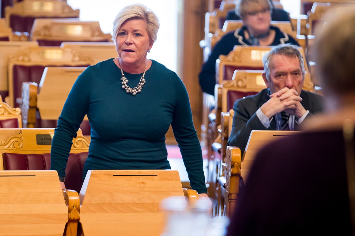 Sp-politiker Ilsøy sier hun ikke hadde noen spesiell agenda ved å spørre finansminister Siv Jensen om tallene – Det er viktig å få fram fakta i en debatt som preges av mye følelser og antakelser. Foto: Heiko Junge / NTB scanpix