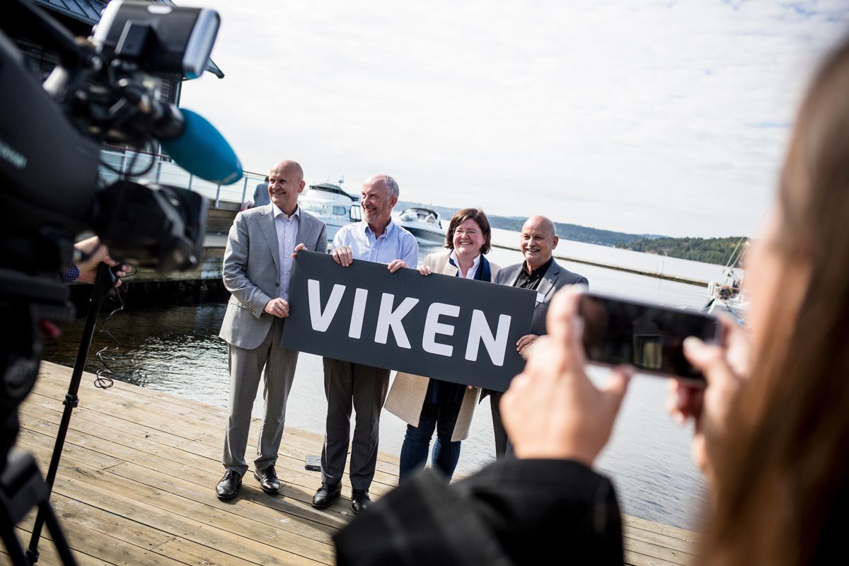 Fylkesordførerne Rune Hogsnes (H) i Vestfold, Ole Haabeth (Ap) i Østfold, Anette Solli (H) i Akershus og Roger Ryberg (Ap) i Buskerud da de i sin tid lanserte navnet Viken på den nye storregionen på Østlandet.