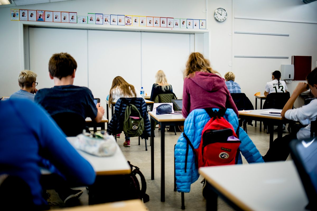 8. klasse på Gjettum skole i Bærum hadde nasjonale prøver i matematikk i fjor. I likhet med andre 8. klasser i Bærum hevdet de seg godt på prøvene. Foto Magnus Knutsen Bjørke