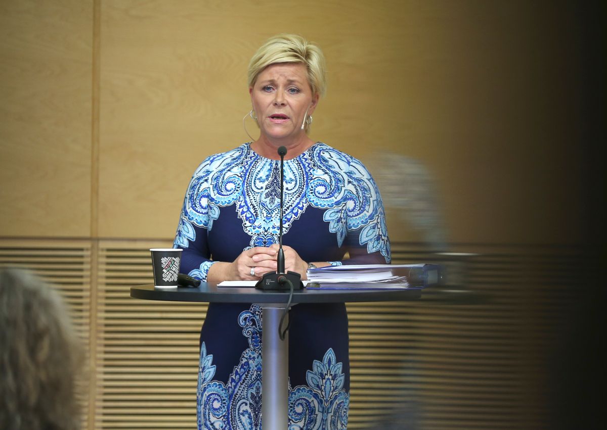 Finansminister Siv Jensen (Frp) mener endringene i eiendomsskatteloven vil gi mer fleksibilitet. Foto: Vidar Ruud / NTB scanpix