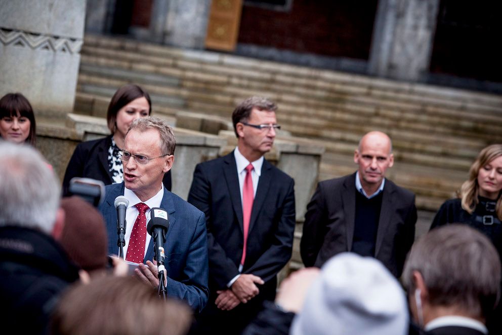 Byrådet i Oslo er blitt byregjering og Raymond Johansen (Ap) byregjeringsleder - i alle fall inntil videre. Foto: Magnus K. Bjørke