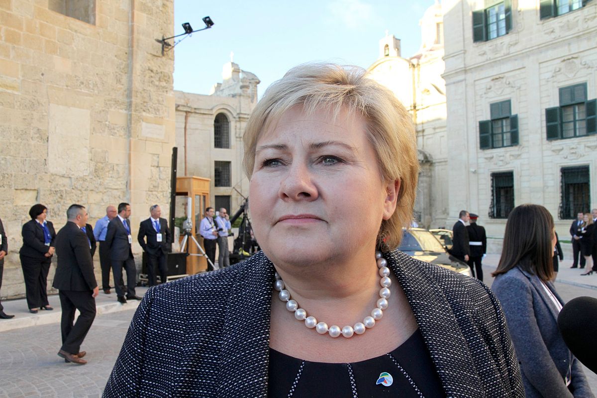 Statsminister Erna Solberg deltok onsdag og torsdag på et migrasjonsmøte med europeiske og afrikanske land i Maltas hovedstad Valletta. Foto: Anne Marte Vestbakke / NTB scanpix