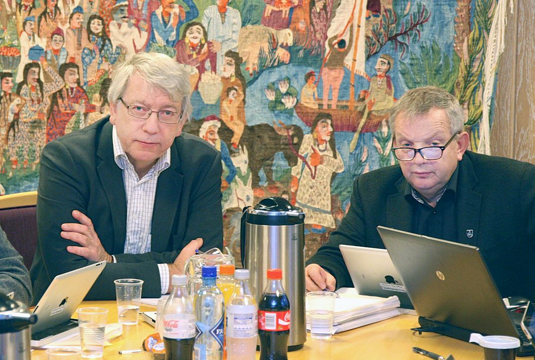 Rådmann Lars Kolnes (t.v.) og ordfører Mons Skrettingrud (H) forhandler nå om sluttavtale. Foto: Jorunn Erga Steinsland, Jærbladet
