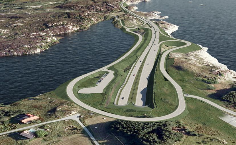 Rogfast med tunnel under Boknafjorden skal bli første steg mot ferjefri E39 på Vestlandet. Arsvågen i Bokn er en del av prosjektet. Illustrasjon: Statens vegvesen/Cowi as.