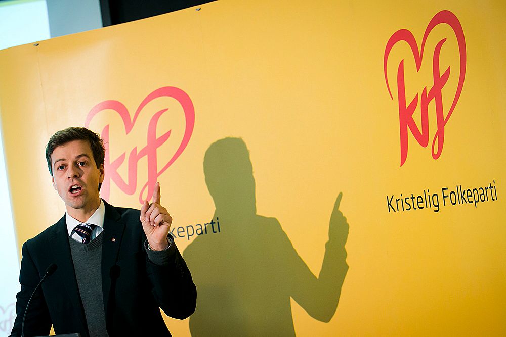 Partileder Knut Arild Hareide presenterte mandag KrF sitt budsjettforslag for 2013. Foto: Heiko Junge / NTB scanpix