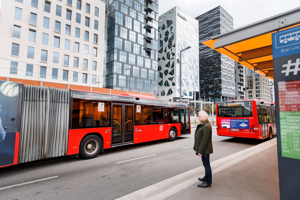 Det er fortsatt klart størst kollektivtrafikk i Oslo og Akershus, men målt i prosent vokste busstransporten mest i Nordland Foto: Gorm Kallestad / NTB scanpix
