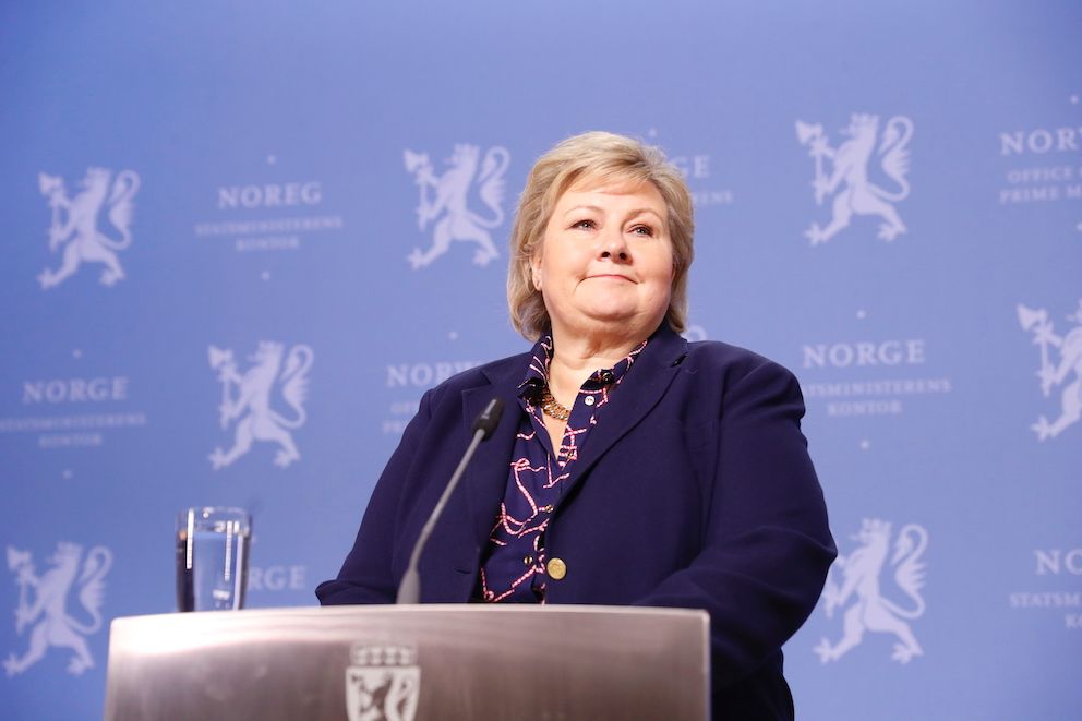 Statsminister Erna Solberg (H) presenterer sin nye regjering fredag. Foto: Terje Bendiksby, NTB scanpix