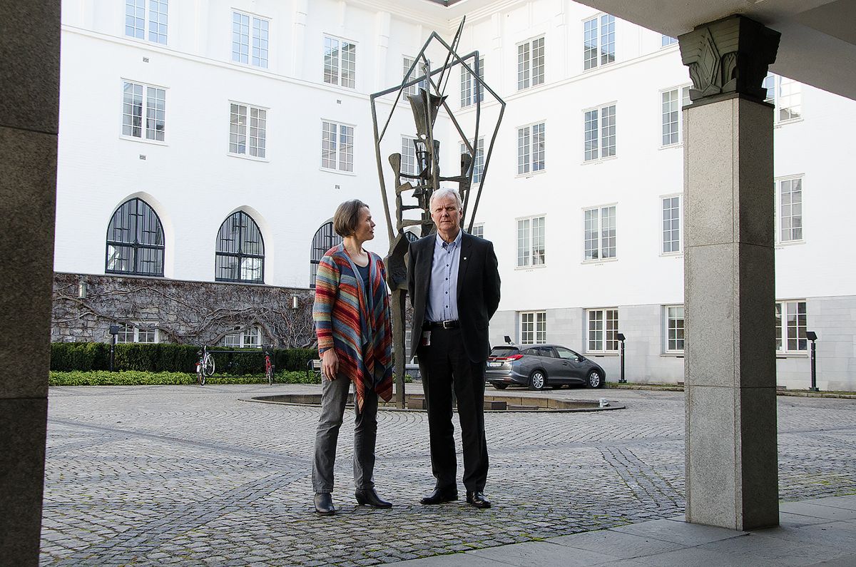 Kommunaldirektør Kristin W. Wieland og rådmann Erik Kjeldstadli i Bærum kommune planlegger for 20 år framover. Foto: Sivert Rossing