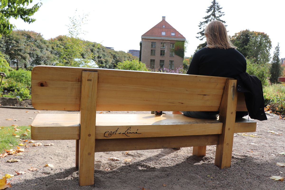 Carl von Linnés signatur er overført til en benk i Botanisk hage i Oslo. Bydelsutvalget i Gamle Oslo vil ha dedikasjonen fjernet.