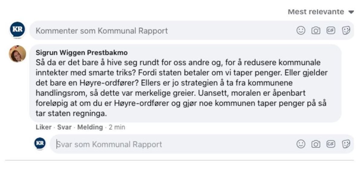 Salangen-ordfører Sigrun Wiggen Prestbakmo levner ingen tvil om hva hun syns om skattegrepene til Bø kommune.