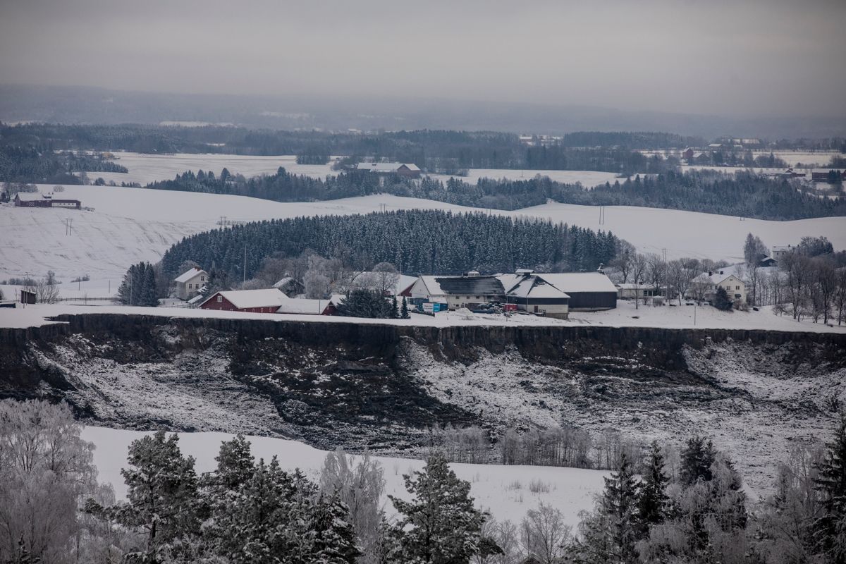 Ask i Gjerdrum kommune ble utsatt for leirskred i desember.