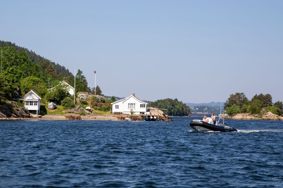 Over 40 prosent av Norges befolkning bor under 45 minutters kjøring fra Oslofjorden. Bildet er fra Sætre i tidligere Hurum kommune, nå Asker.