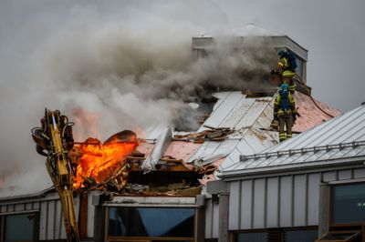 Larvik bibliotek ble påtent og totalskadd i november 2019.