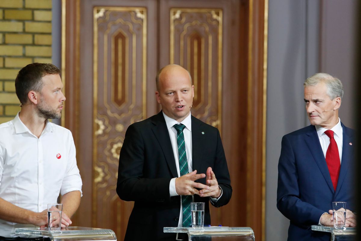 Sp-leder Trygve Slagsvold Vedum vil basere en ny regjering på samarbeid med Ap-leder Jonas Gahr Støre, Støre vil ha med SV-leder Audun Lysbakken, mens Lysbakken åpner døren for alle partier på rødgrønn side.